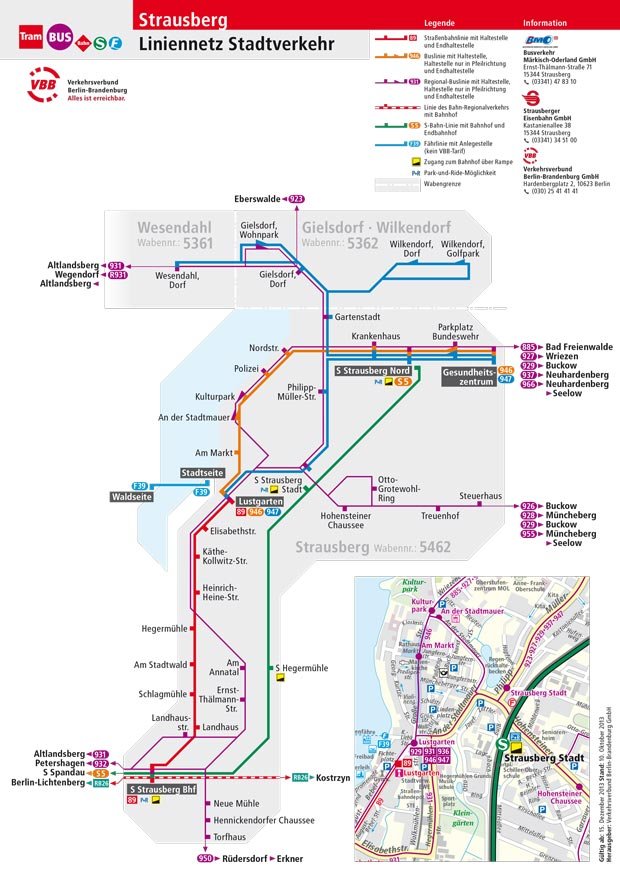 Busliniennetz Stadtverkehr Strausberg